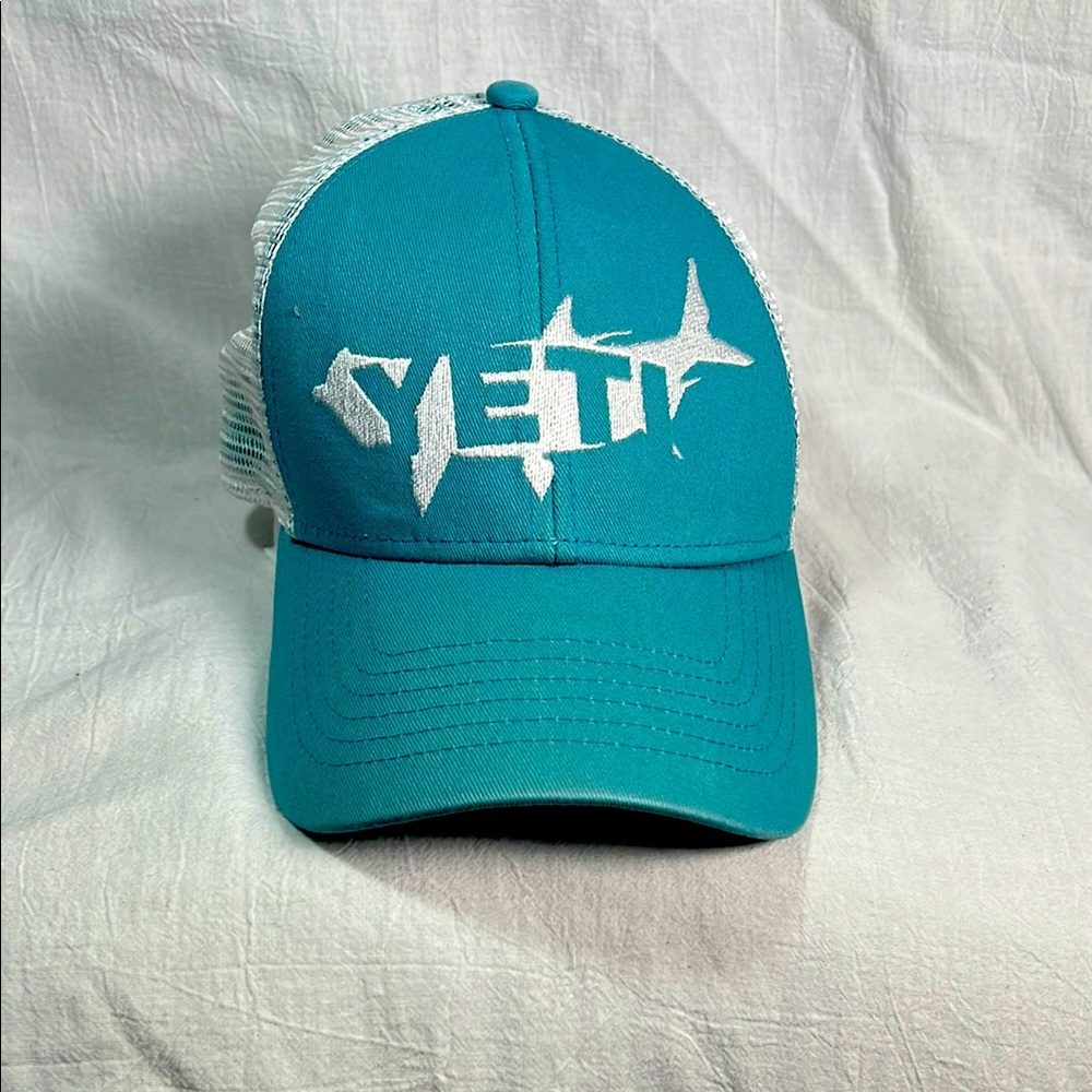 Yeti Cooler Aqua & White SnapBack Cap - One Size